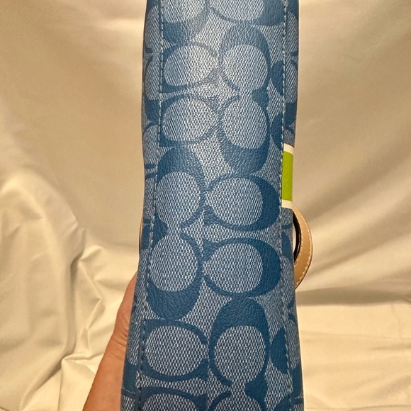 Coach Blue and Green Signature Mini Tote Bag - Picture 5 of 6